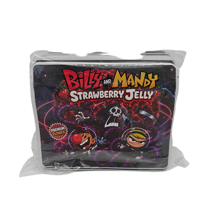 32 Pack – 7g Exotic Thick Sticker Mylar Bags – Premium Smell Proof - Billy and Mandy Strawberry Jelly