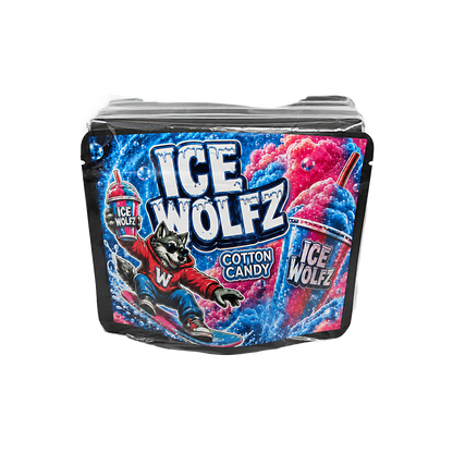 32 Pack – 7g Exotic Thick Sticker Mylar Bags – Premium Smell Proof - Ice Wolfz Cotton Candy