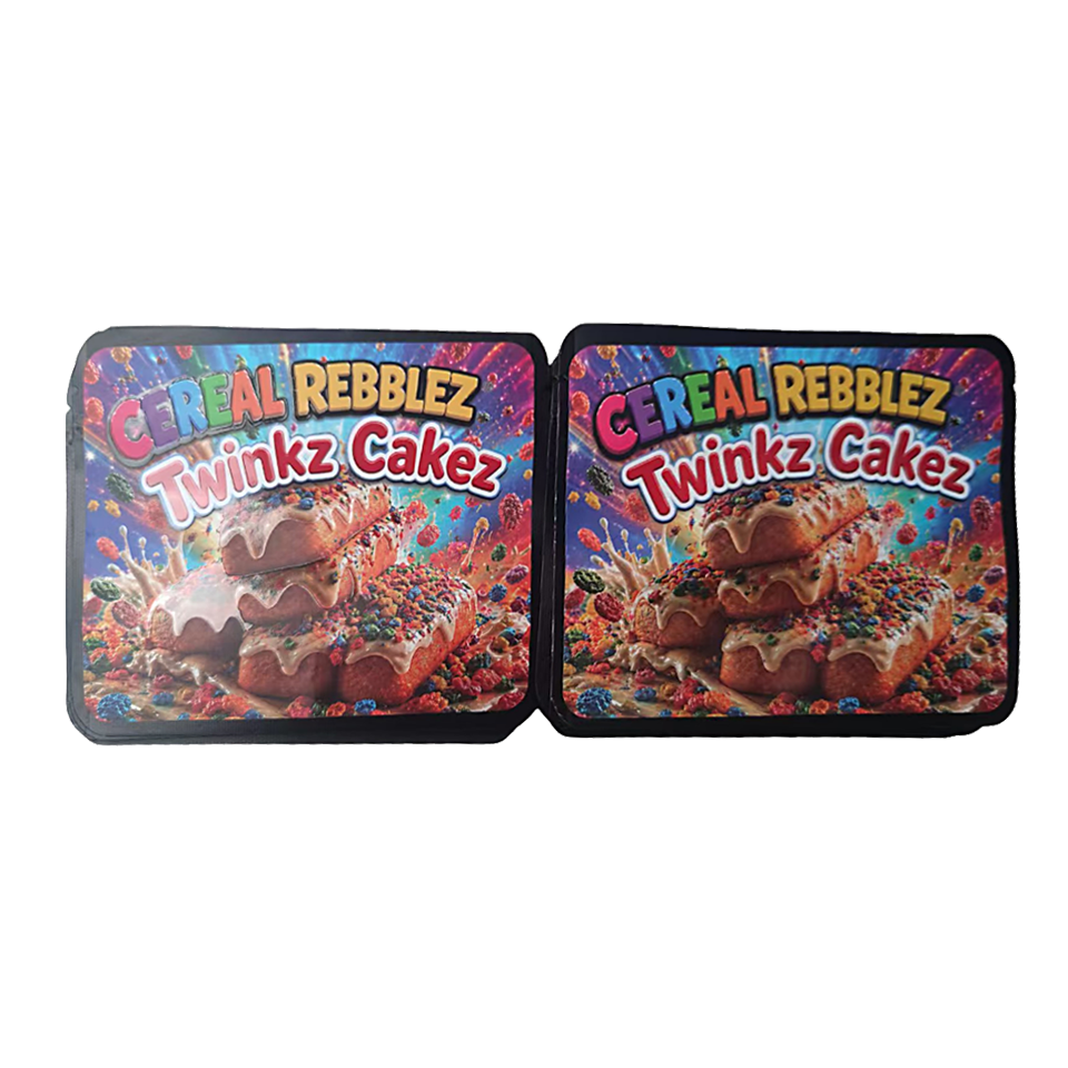 32 Pack – 7g Exotic Thick Sticker Mylar Bags – Premium Smell Proof - Cereal Rebblez Twinkz Cakez