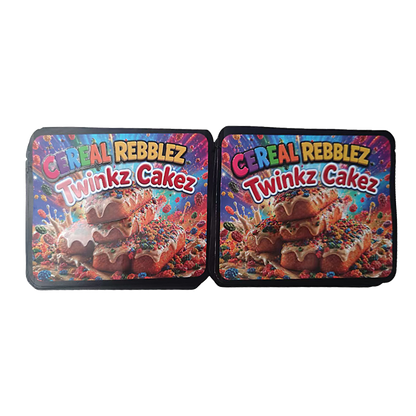 32 Pack – 7g Exotic Thick Sticker Mylar Bags – Premium Smell Proof - Cereal Rebblez Twinkz Cakez