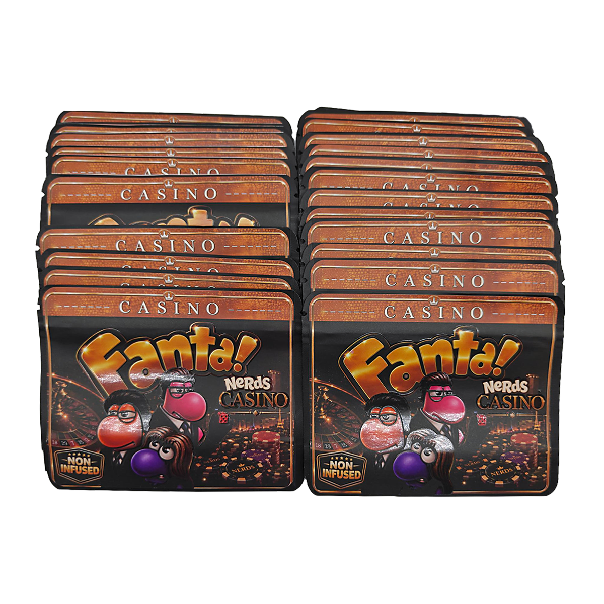 32 Pack – 7g Exotic Thick Sticker Mylar Bags – Premium Smell Proof - Fanta Nerds Casino