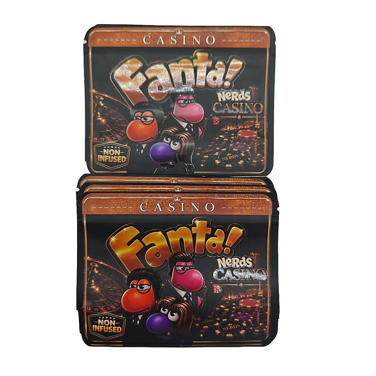 32 Pack – 7g Exotic Thick Sticker Mylar Bags – Premium Smell Proof - Fanta Nerds Casino
