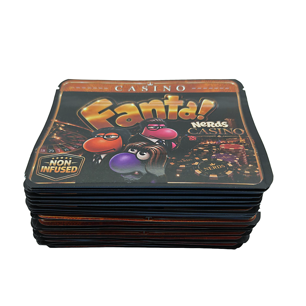 32 Pack – 7g Exotic Thick Sticker Mylar Bags – Premium Smell Proof - Fanta Nerds Casino
