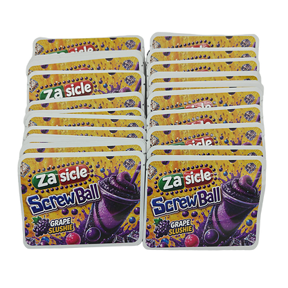 32 Pack – 7g Exotic Thick Sticker Mylar Bags – Premium Smell Proof - Za Sicle Screwball Grape Slushie