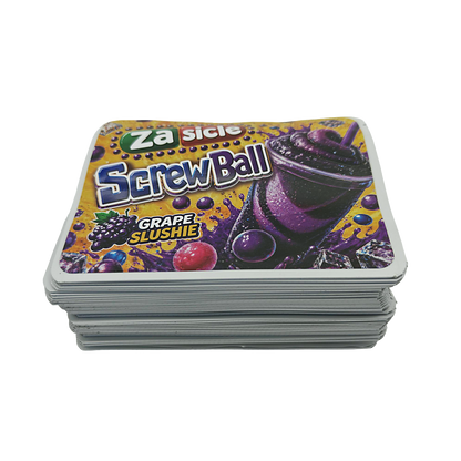 32 Pack – 7g Exotic Thick Sticker Mylar Bags – Premium Smell Proof - Za Sicle Screwball Grape Slushie