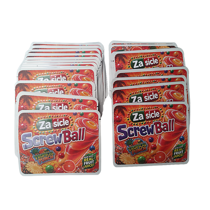 32 Pack – 7g Exotic Thick Sticker Mylar Bags – Premium Smell Proof - Za Sicle Screwball Tropical Punch