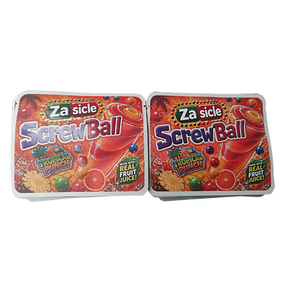 32 Pack – 7g Exotic Thick Sticker Mylar Bags – Premium Smell Proof - Za Sicle Screwball Tropical Punch