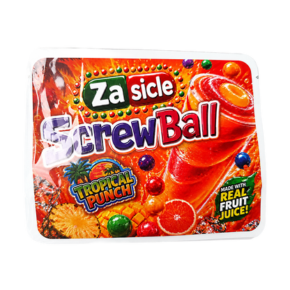 32 Pack – 7g Exotic Thick Sticker Mylar Bags – Premium Smell Proof - Za Sicle Screwball Tropical Punch