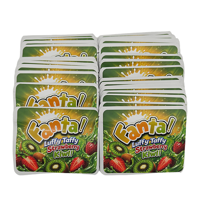 32 Pack – 7g Exotic Thick Sticker Mylar Bags – Premium Smell Proof - Fanta Luffy Taffy Strawberry Kiwi