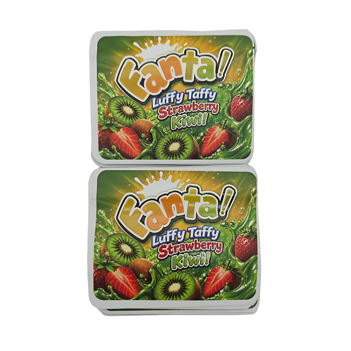 32 Pack – 7g Exotic Thick Sticker Mylar Bags – Premium Smell Proof - Fanta Luffy Taffy Strawberry Kiwi