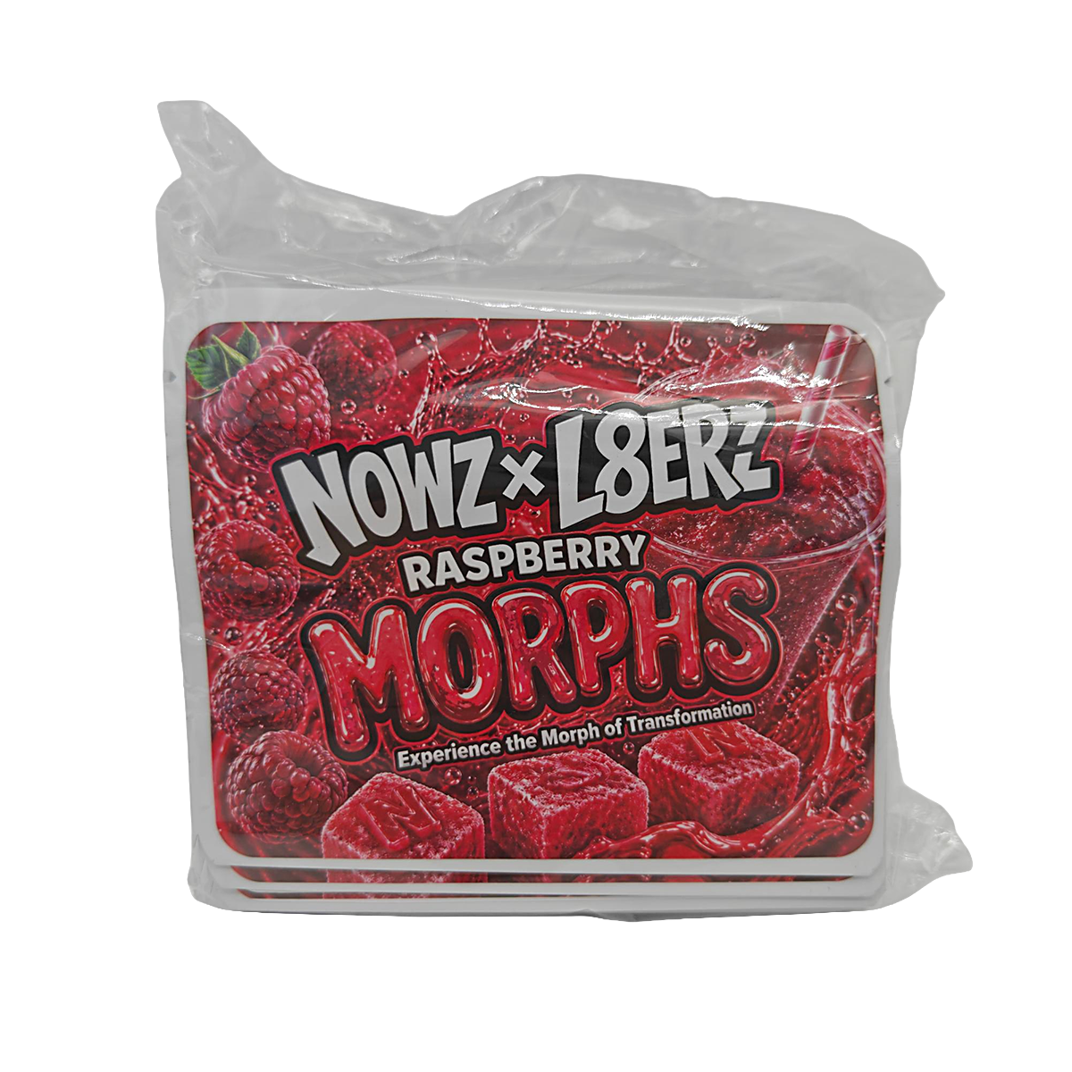 32 Pack – 7g Exotic Thick Sticker Mylar Bags – Premium Smell Proof - Nowz X L8erz Raspberry Morphs