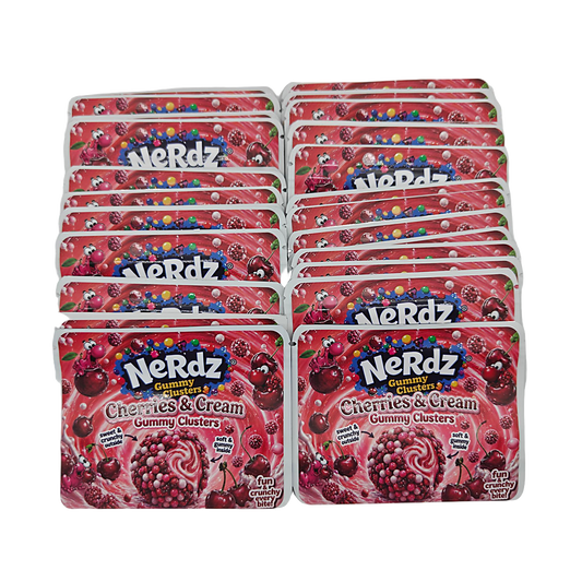 32 Pack – 7g Exotic Thick Sticker Mylar Bags – Premium Smell Proof - Nerdz Cherries & Cream