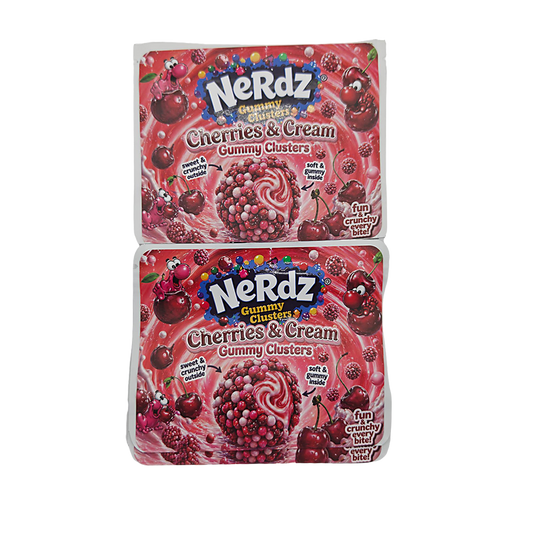 32 Pack – 7g Exotic Thick Sticker Mylar Bags – Premium Smell Proof - Nerdz Cherries & Cream