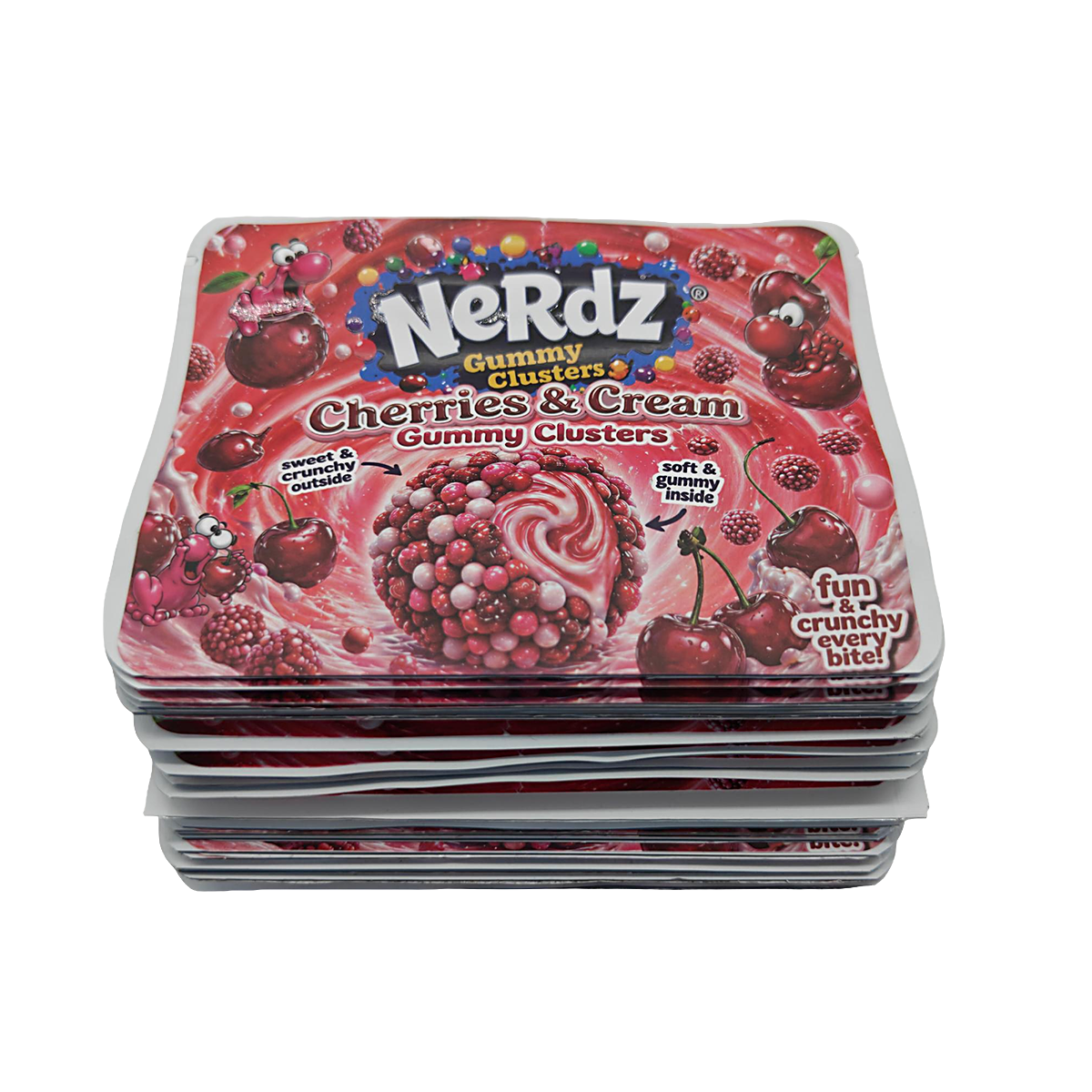 32 Pack – 7g Exotic Thick Sticker Mylar Bags – Premium Smell Proof - Nerdz Cherries & Cream