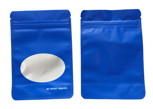 14g Solid Color Mylar Storage Bag - Blue (50 Count)