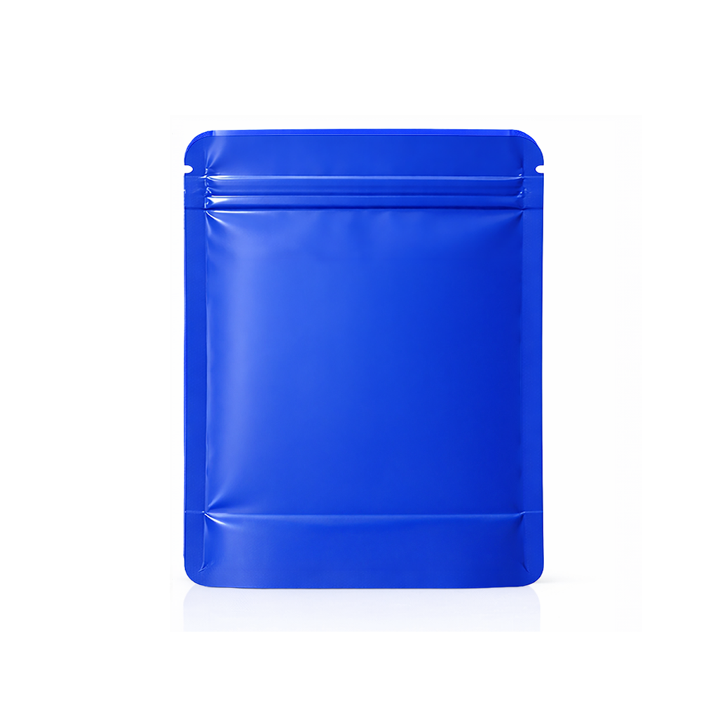 50 Pack – 14g Solid Color Mylar Bags with Oval Window - Royal Blue