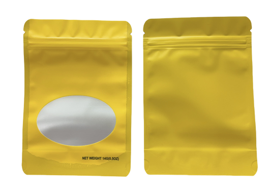 14g Solid Color Mylar Storage Bag - Gold (50 Count)