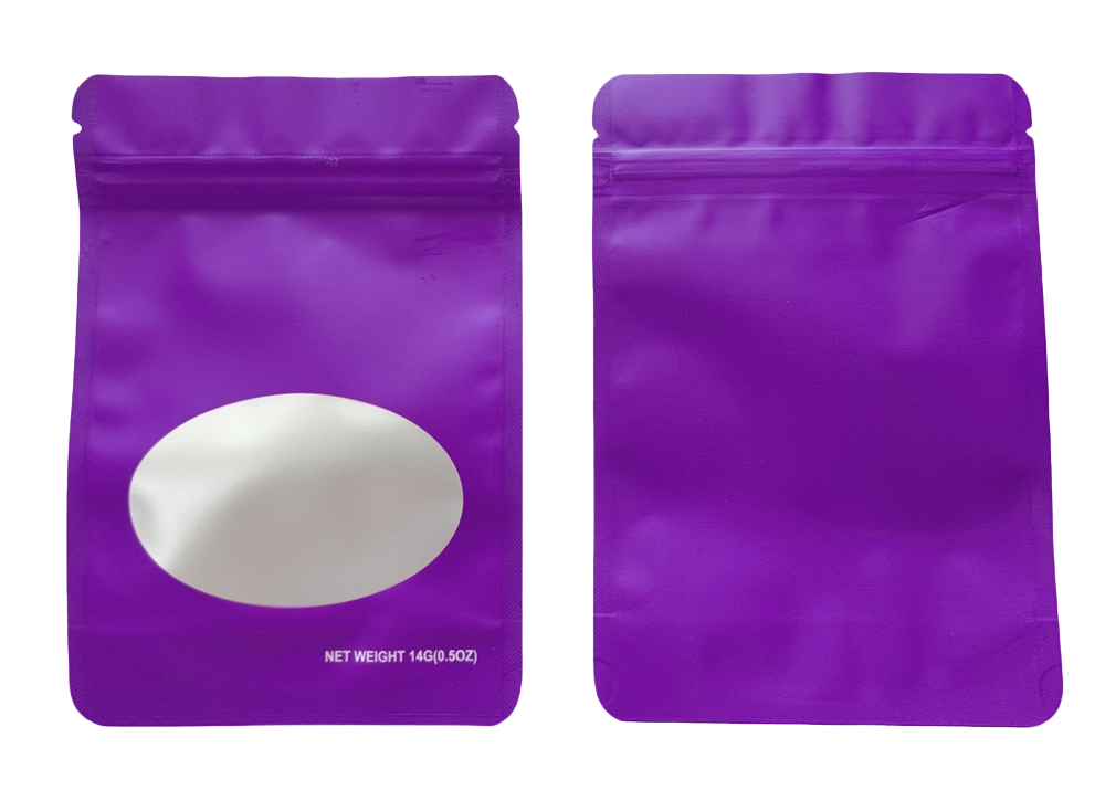 14g Solid Color Mylar Storage Bag - Purple (50 Count)