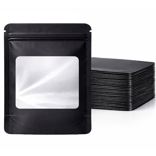 50 Pack - Med-Large Solid Color Zip-Seal Foil Pouches (4.25"x6.25") Square Style Selection