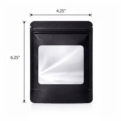 50 Pack - Med-Large Solid Color Zip-Seal Foil Pouches (4.25"x6.25") Square Style Selection