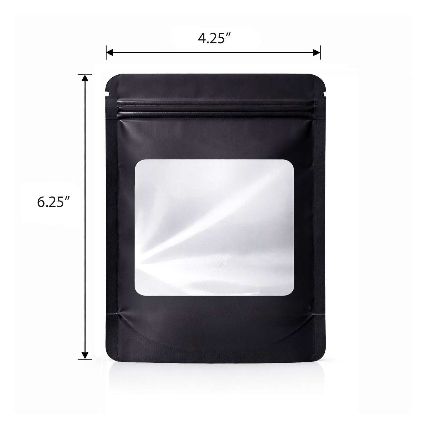 50 Pack - Med-Large Solid Color Zip-Seal Foil Pouches (4.25"x6.25") Square Style Selection