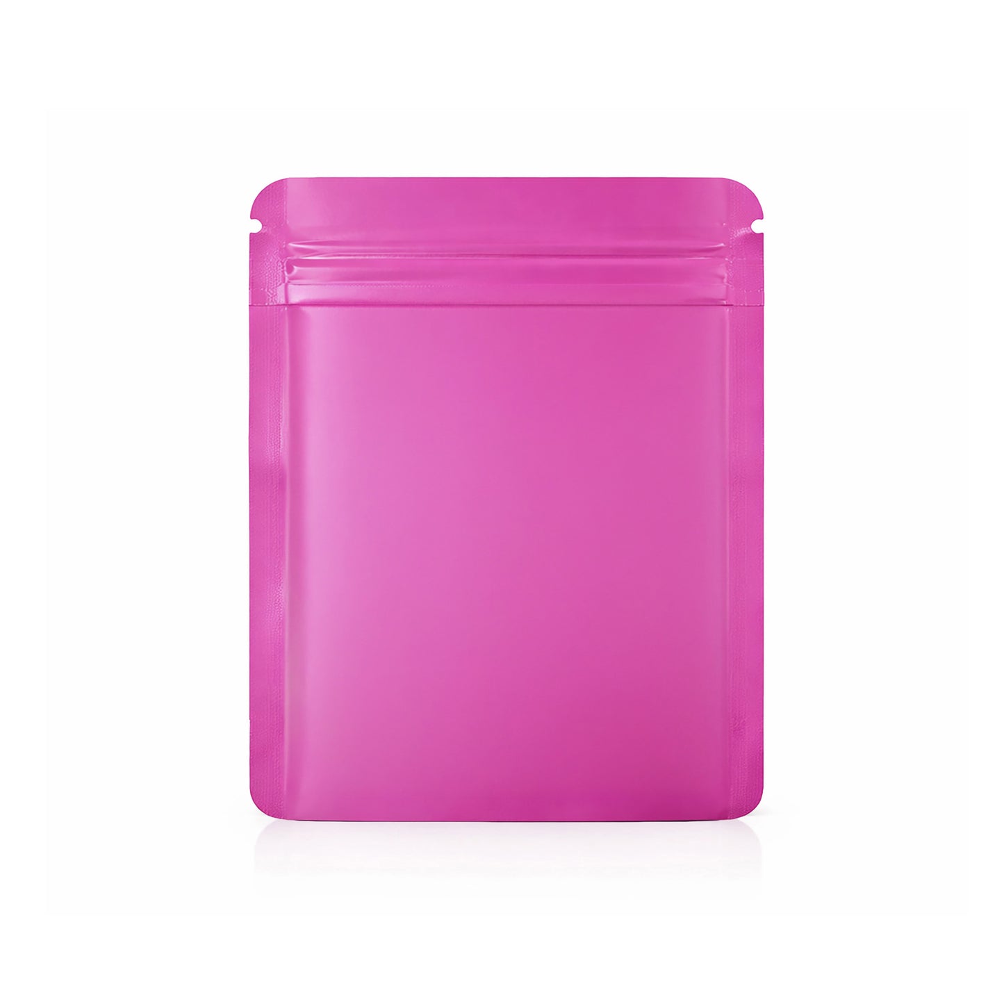 50 Pack – 14g Solid Color Mylar Bags with Square Window - Pink