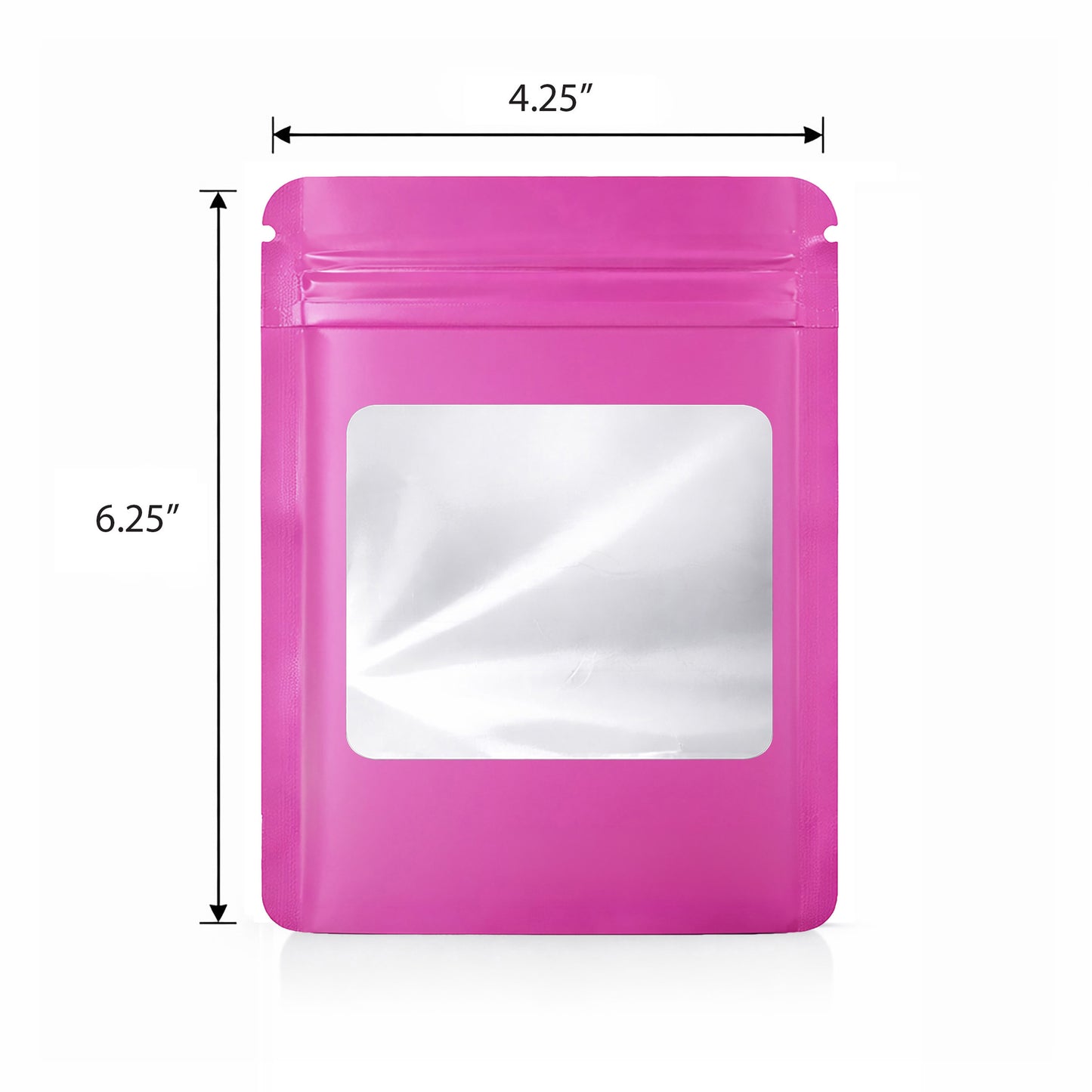 50 Pack - Med-Large Solid Color Zip-Seal Foil Pouches (4.25"x6.25") Square Style Selection
