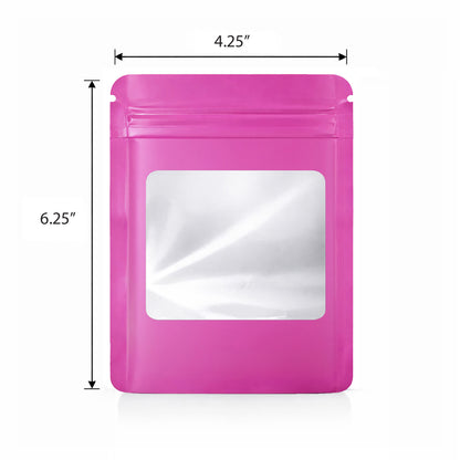 50 Pack - Med-Large Solid Color Zip-Seal Foil Pouches (4.25"x6.25") Square Style Selection