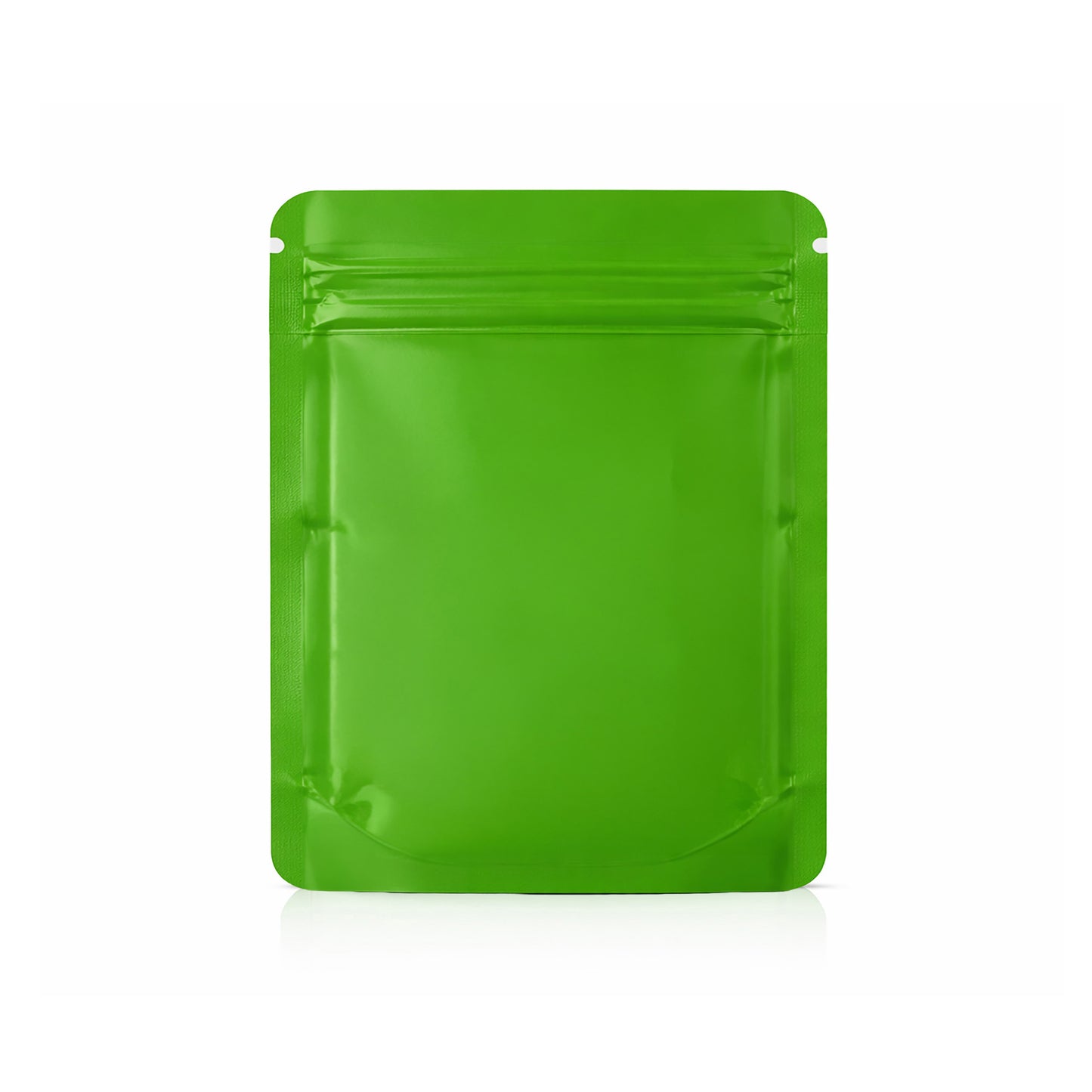 50 Pack – 14g Solid Color Mylar Bags with Square Window - Green