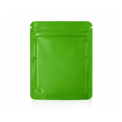 50 Pack – 14g Solid Color Mylar Bags with Square Window - Green