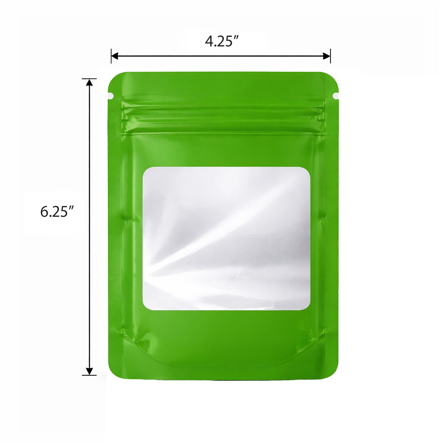 50 Pack - Med-Large Solid Color Zip-Seal Foil Pouches (4.25"x6.25") Square Style Selection
