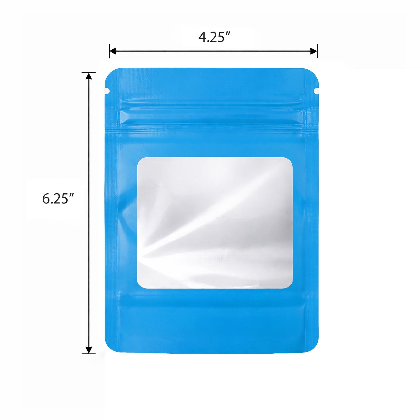 50 Pack - Med-Large Solid Color Zip-Seal Foil Pouches (4.25"x6.25") Square Style Selection