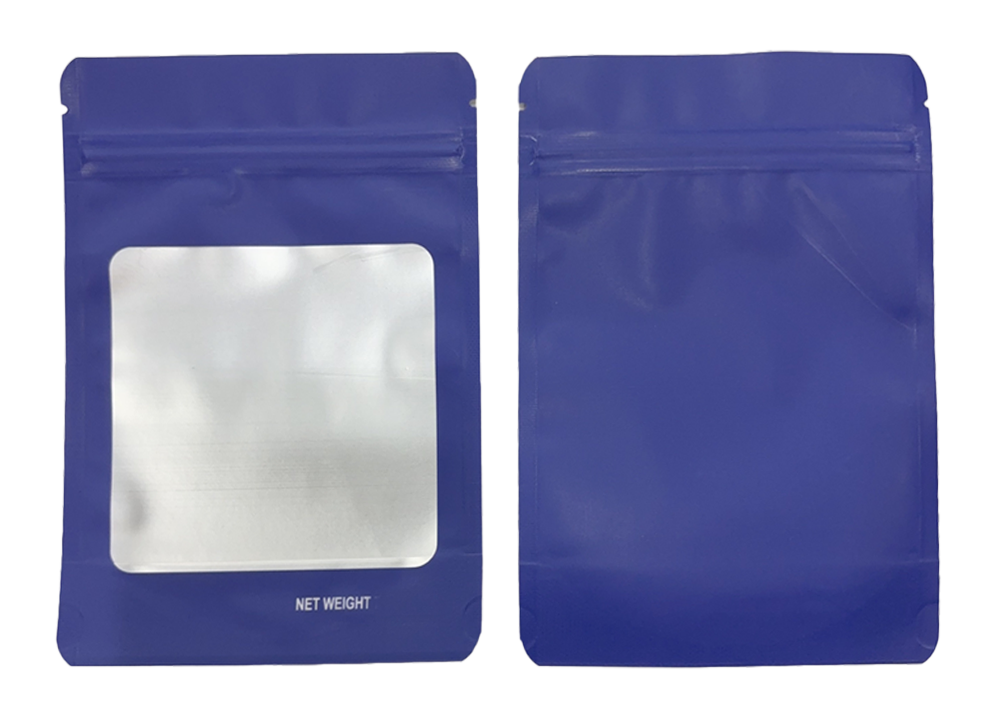 14g Solid Color Window Mylar Storage Bag - Purple (50 Count)