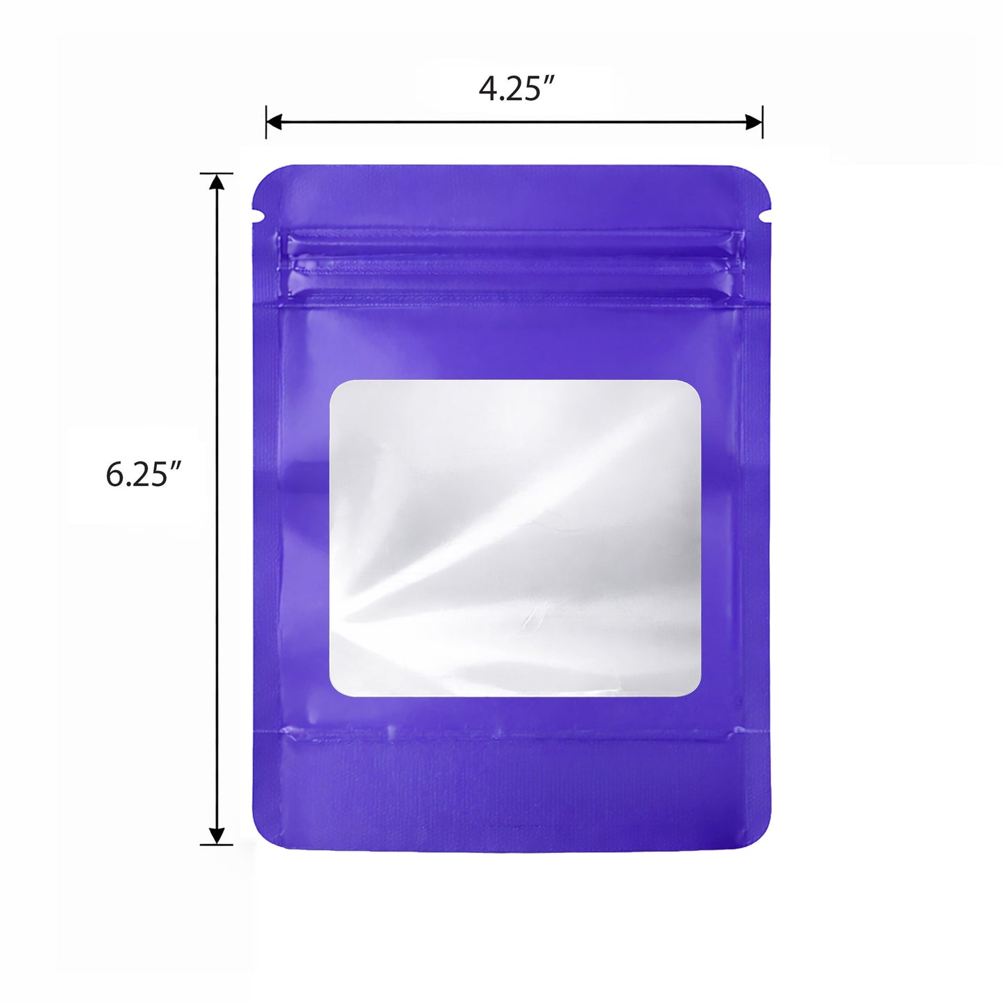 50 Pack - Med-Large Solid Color Zip-Seal Foil Pouches (4.25"x6.25") Square Style Selection