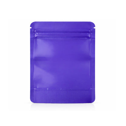 50 Pack – 14g Solid Color Mylar Bags with Square Window - Purple