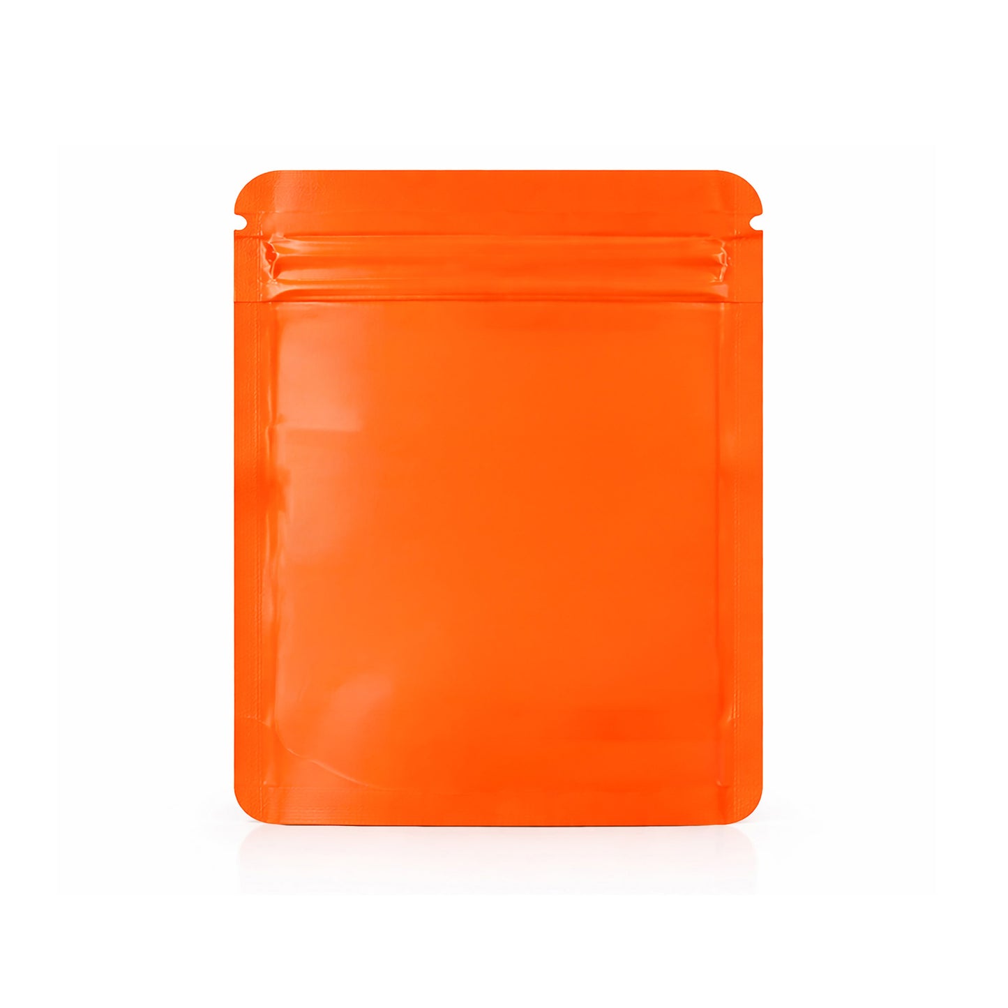 50 Pack – 14g Solid Color Mylar Bags with Square Window - Orange