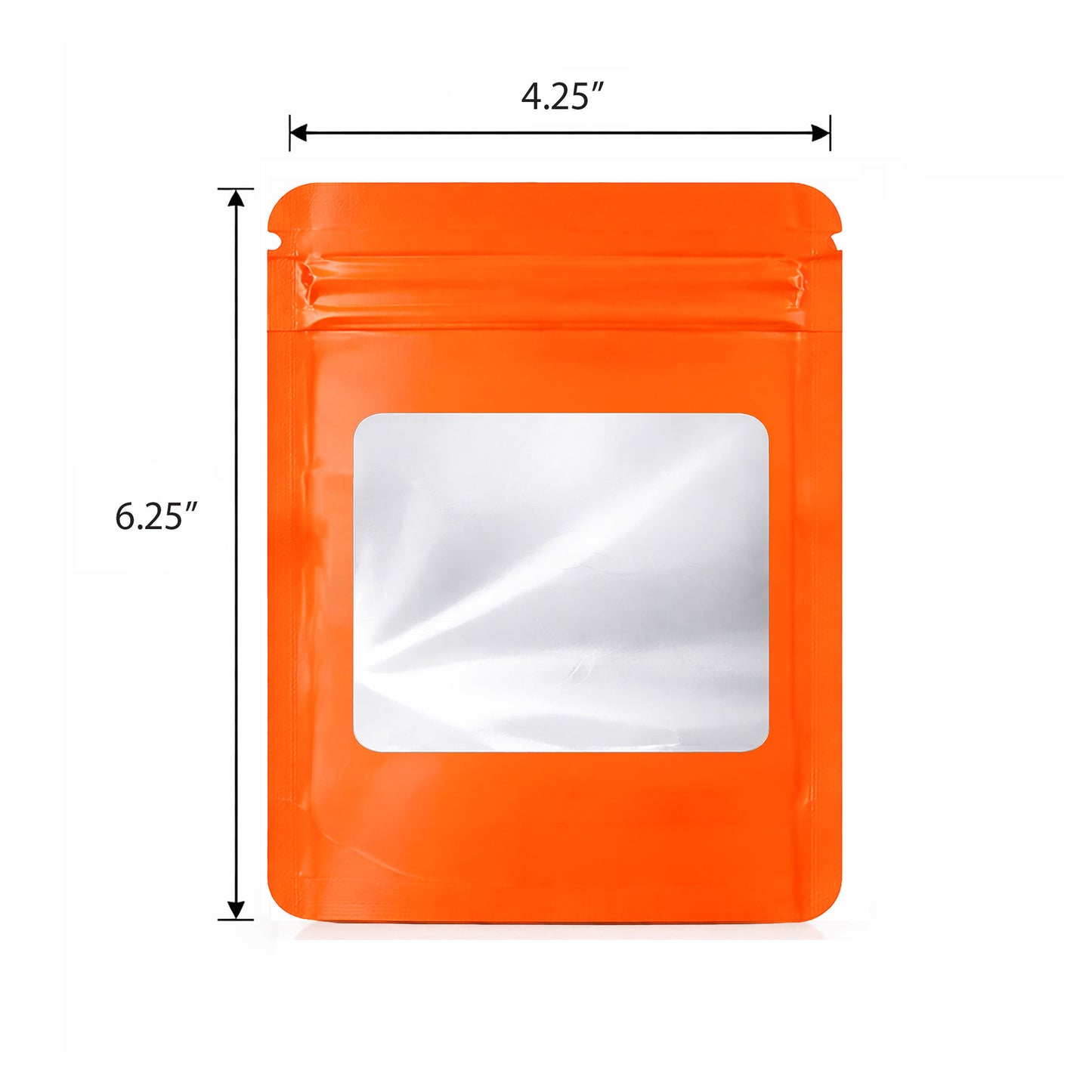 50 Pack - Med-Large Solid Color Zip-Seal Foil Pouches (4.25"x6.25") Square Style Selection