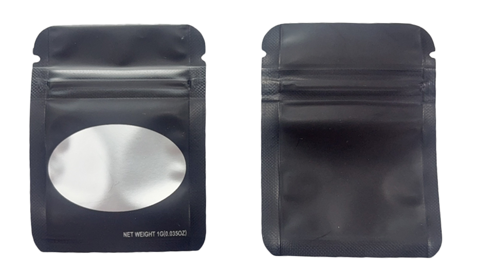 1g Solid Color Mylar Storage Bag - Grey (100 Count)