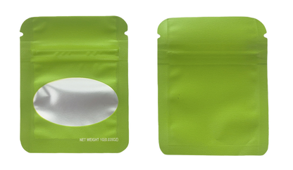 Solid Color Zip-Seal Foil Pouches (2"x3.25") Oval Style Selection (100 Count)