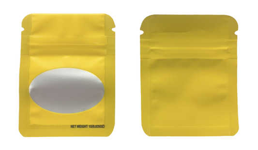 1g Solid Color Mylar Storage Bag - Gold (100 Count)