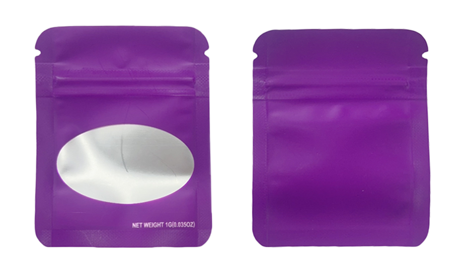 1g Solid Color Mylar Storage Bag - Purple (100 Count)