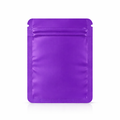 100 Pack – 1g Solid Color Mylar Bags with Oval Window - Purple