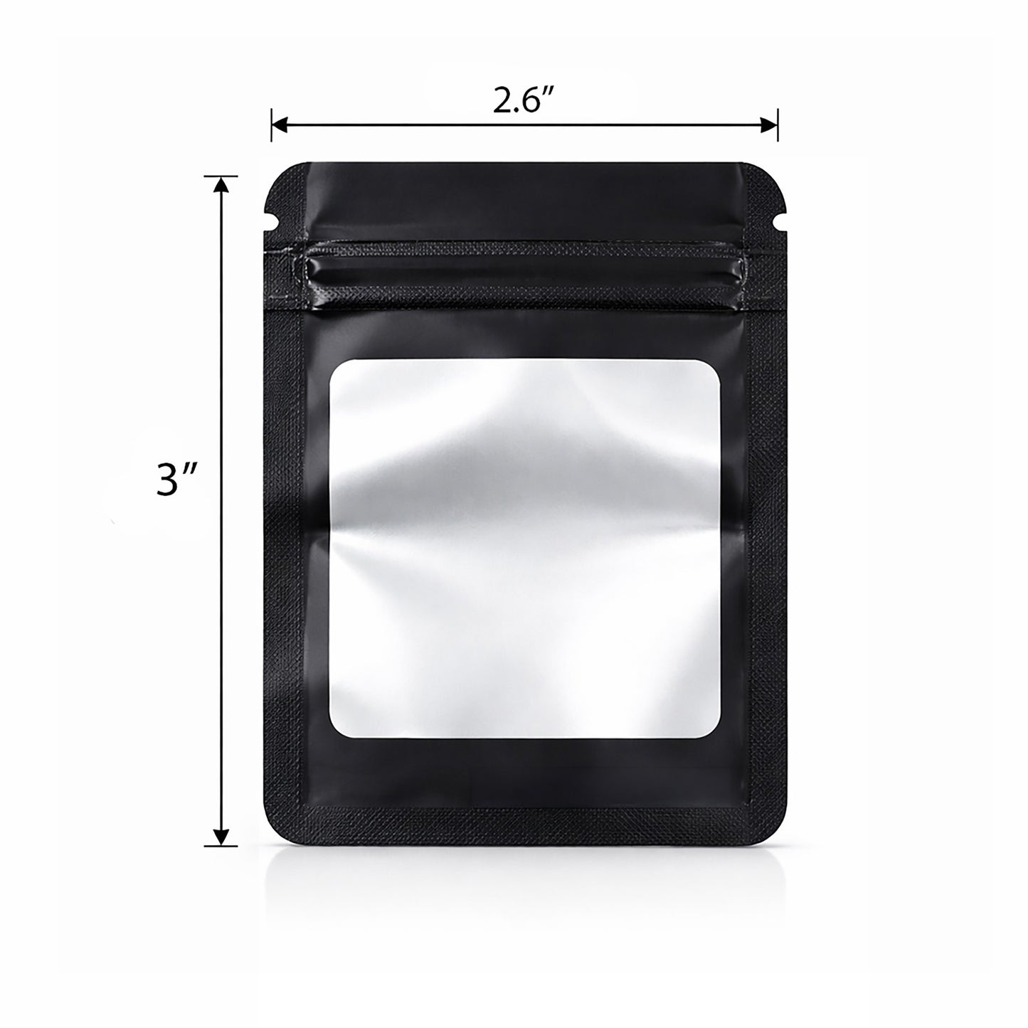 100 Pack - Mini Solid Color Zip-Seal Foil Pouches (2.6"x3.") Square Style Selection
