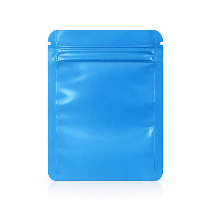 100 Pack – 1g Solid Color Mylar Bags with Square Window - Light Blue