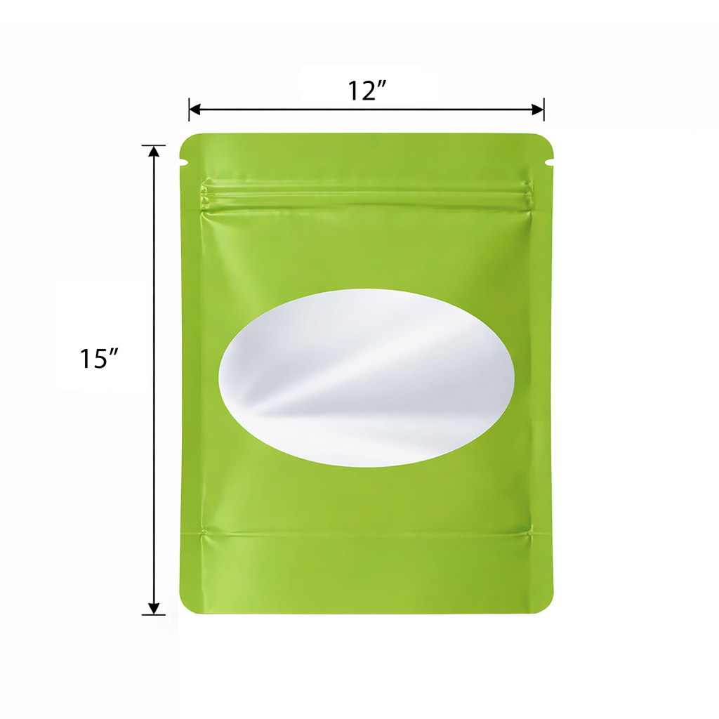 25 Pack - X-Large Solid Color Zip-Seal Foil Pouches (12"x15") Oval Window Selection