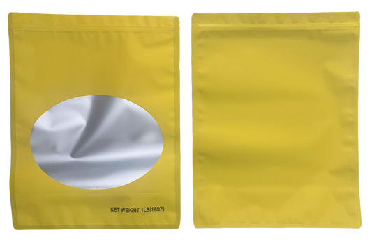 1lb Solid Color Mylar Storage Bag - Gold (25 Count)