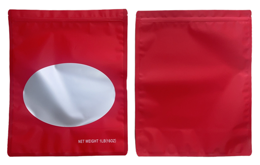 1lb Solid Color Mylar Storage Bag - Red (25 Count)