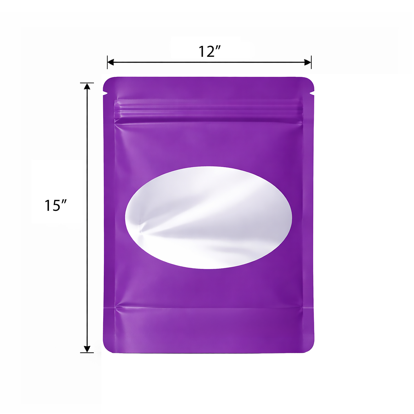 25 Pack - X-Large Solid Color Zip-Seal Foil Pouches (12"x15") Oval Window Selection