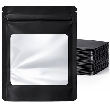 25 Pack - X-Large Solid Color Zip-Seal Foil Pouches (12"x15") Square Window Selection