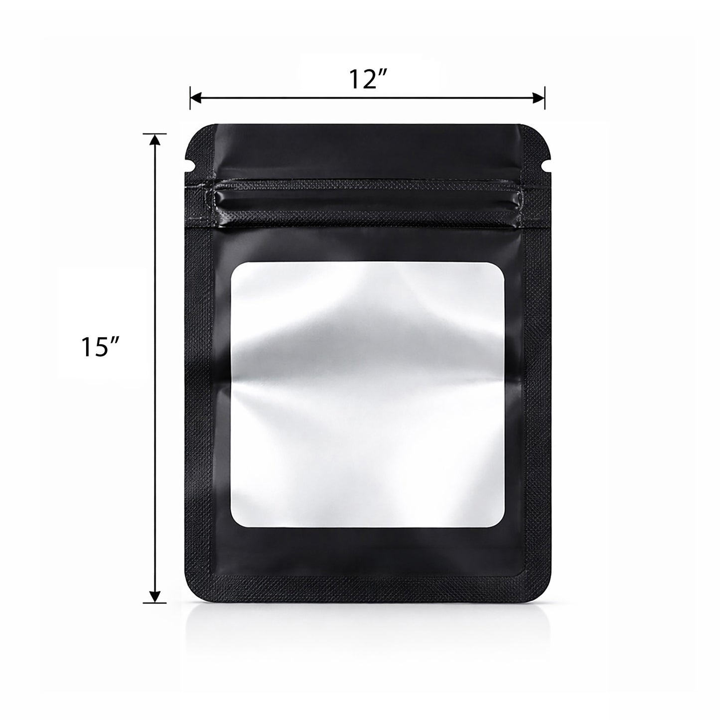 25 Pack - X-Large Solid Color Zip-Seal Foil Pouches (12"x15") Square Window Selection